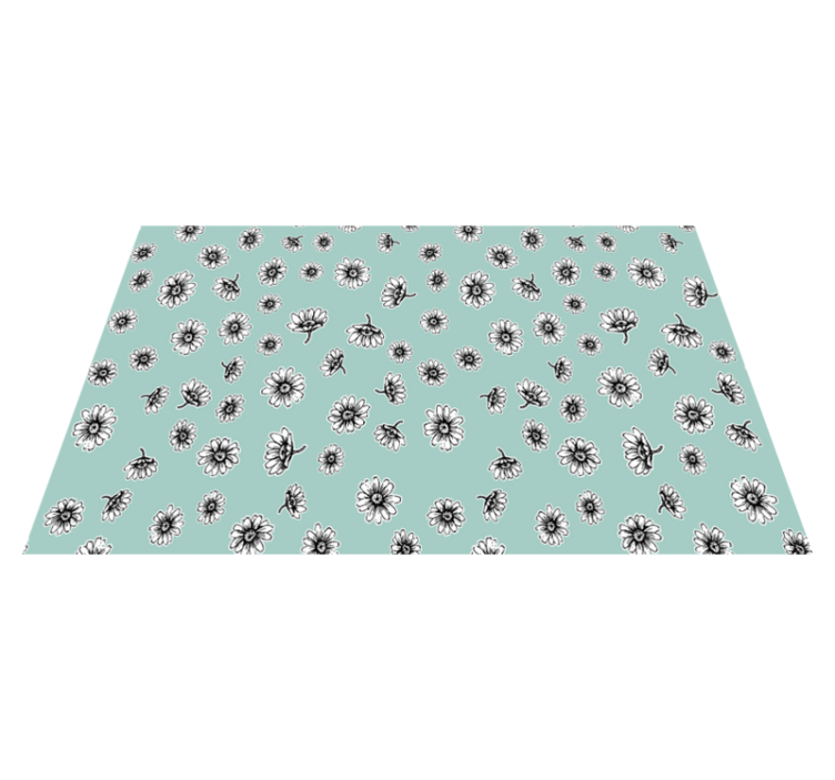 Floral vinyl rug with charming white daisies - TenStickers