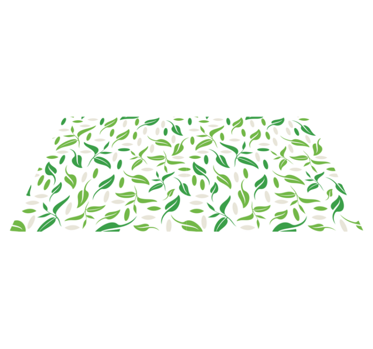 Floral vinyl rug with small green leaves pattern - TenStickers