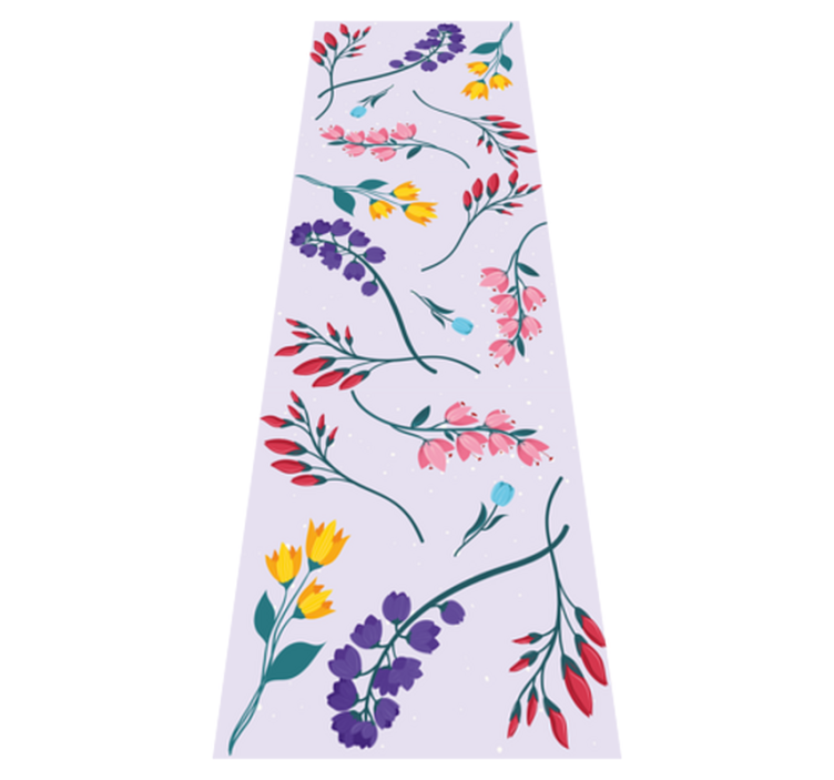 Floral vinyl rug with minimalist garden flowers - TenStickers