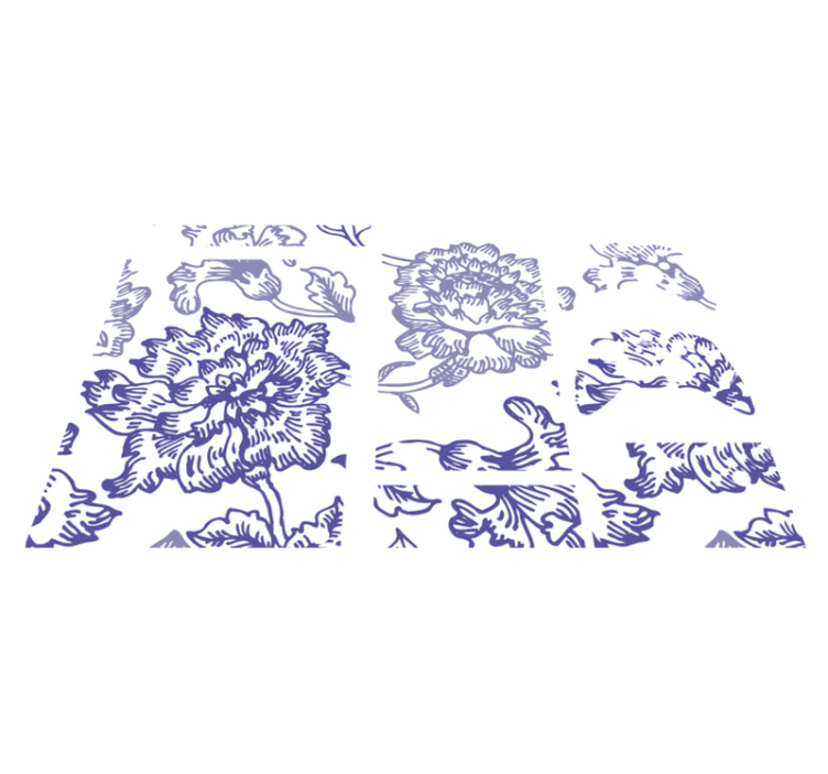 Floral vinyl rug with soft purple floral design - TenStickers