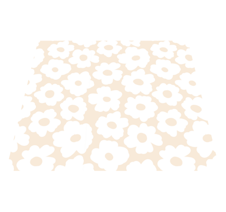 Floral vinyl rug white poppy - TenStickers