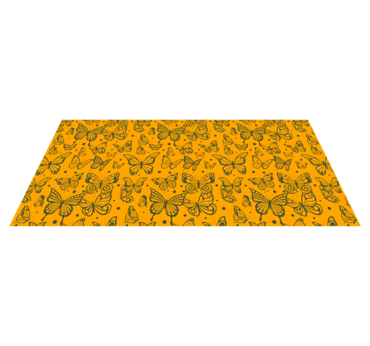 Floral vinyl rug with butterfly plant design - TenStickers