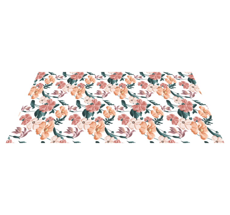 Floral vinyl rug with blooming motif design - TenStickers