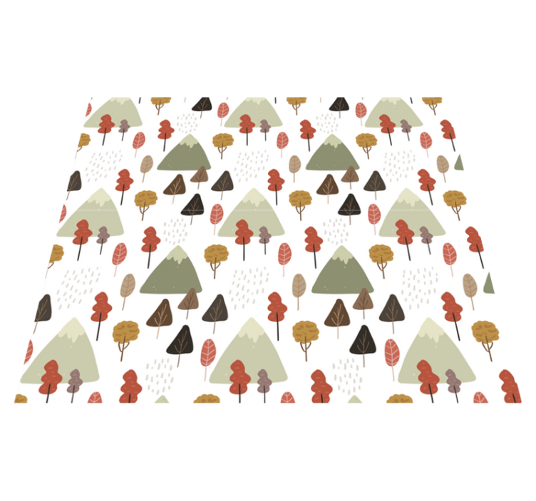 Floral vinyl rug with playful tree designs - TenStickers