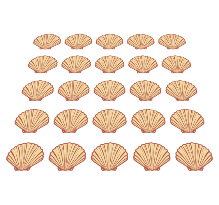 Floral vinyl rug with sea shell design - TenStickers