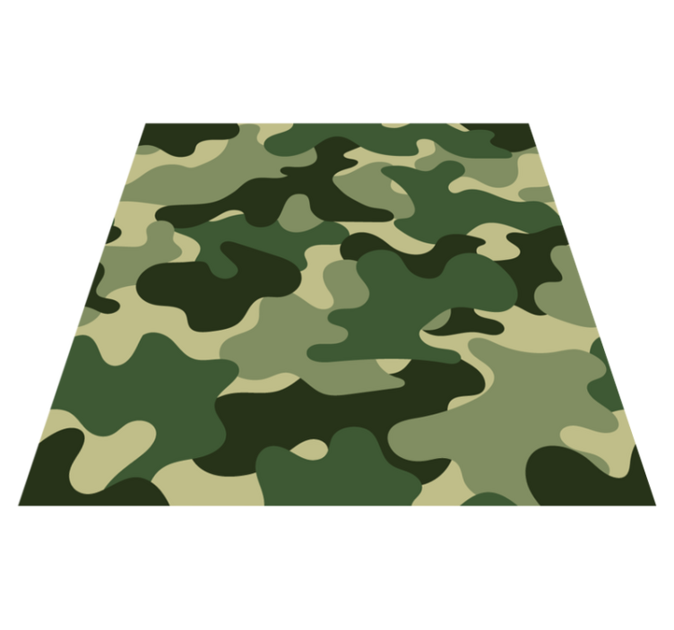 Floral vinyl rug with camouflage pattern print - TenStickers