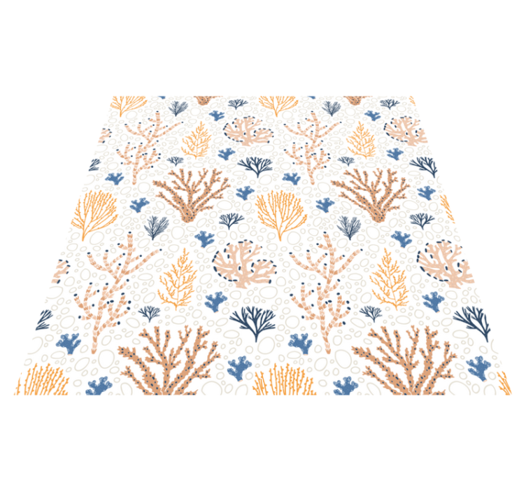 Floral vinyl rug stylish coral design - TenStickers