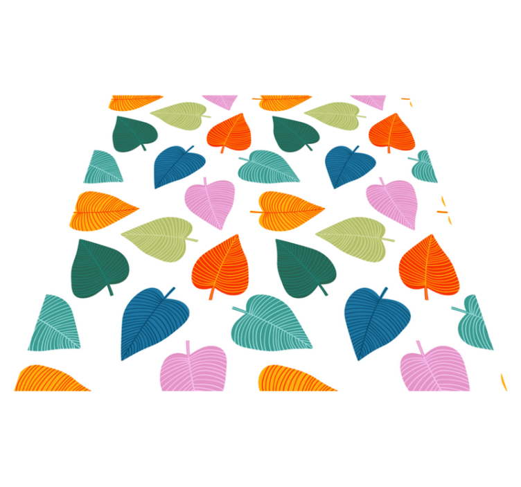 Floral vinyl rug with lively leaf patterns - TenStickers