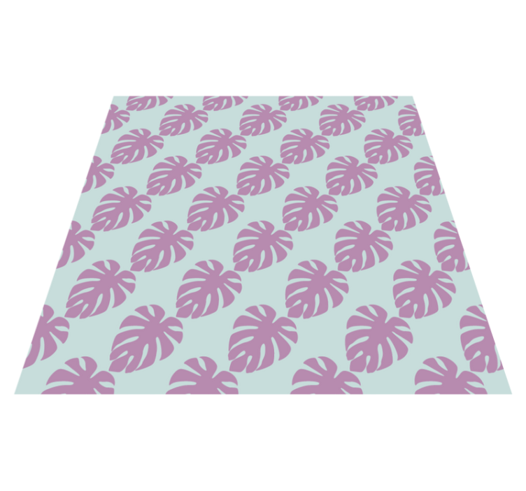 Floral vinyl rug with leaf pattern design - TenStickers