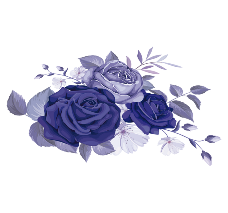 Floral vinyl rug elegant purple roses - TenStickers