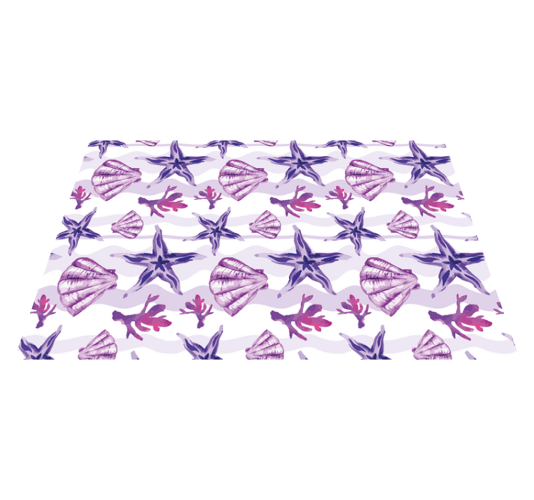 Floral vinyl rug coral shell design - TenStickers