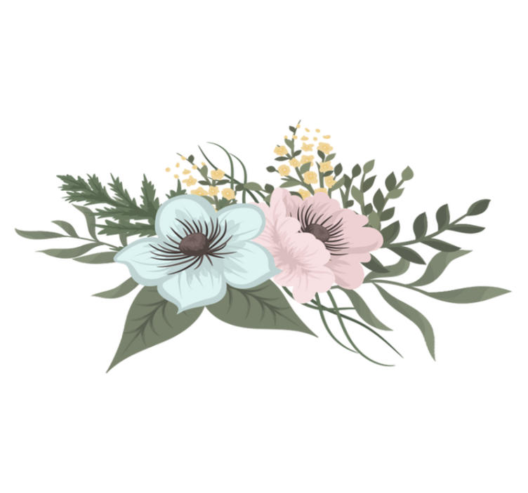 Floral vinyl rug botanical garden design - TenStickers