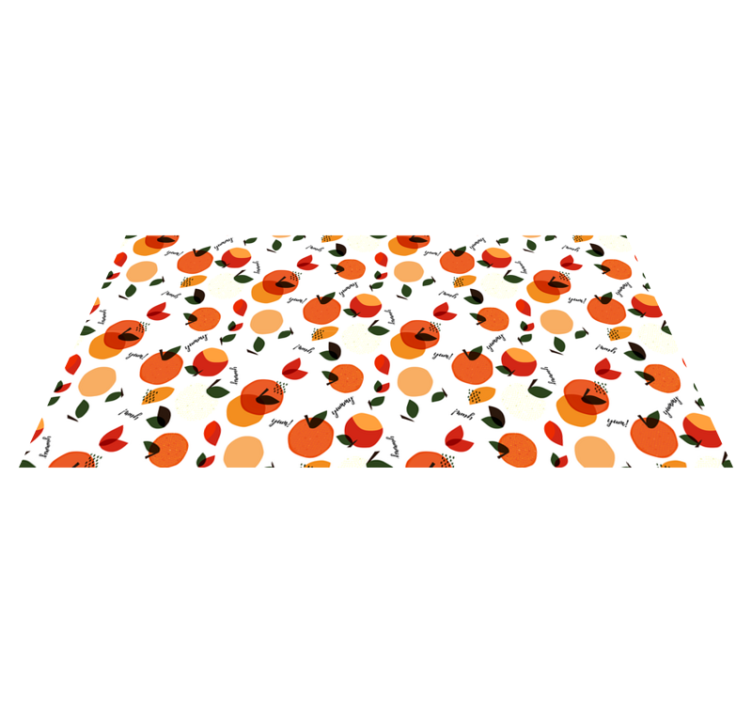 Floral vinyl rug in fruit-inspired design - TenStickers