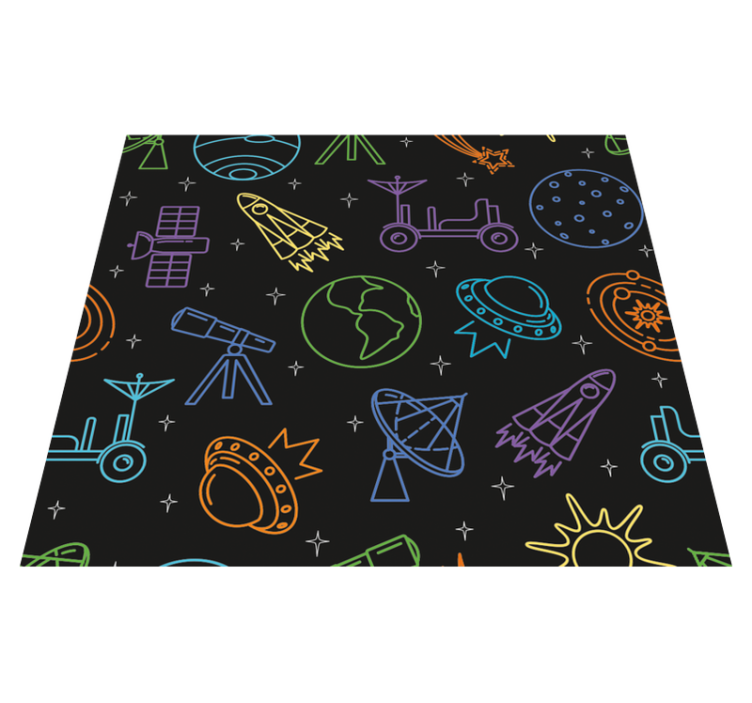 Star vinyl rug with cosmic symbols - TenStickers