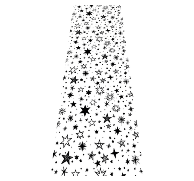 Star vinyl rug black star pattern on white background - TenStickers