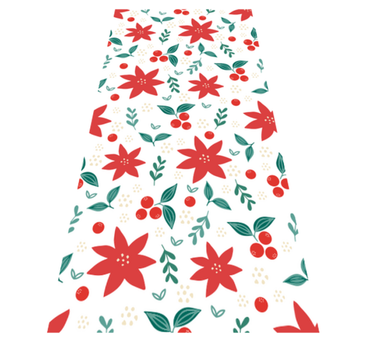 Christmas vinyl rug with festive floral designs - TenStickers