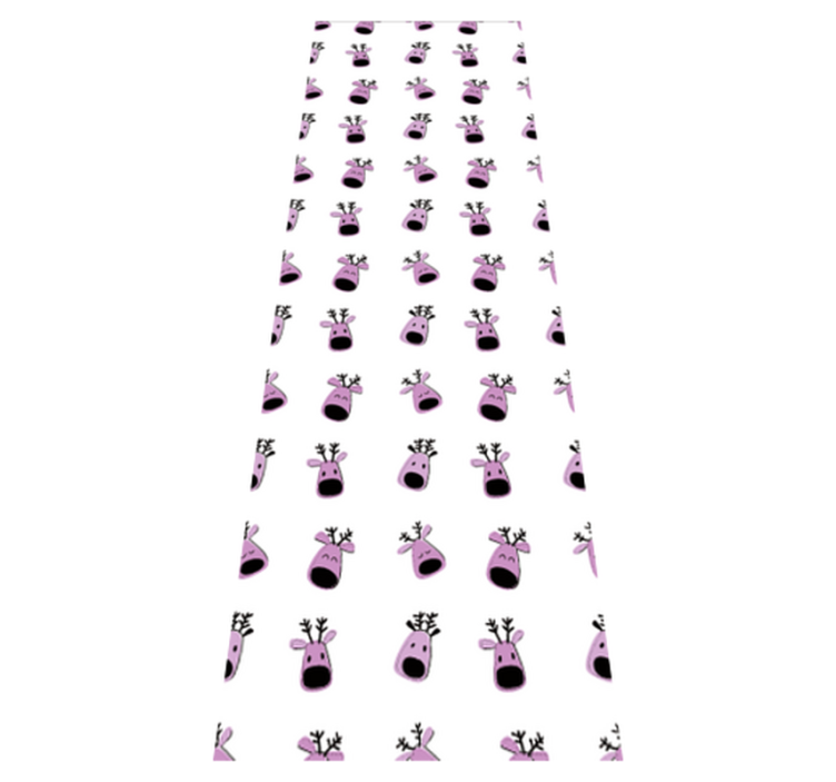 Christmas vinyl rug in pink deer design - TenStickers