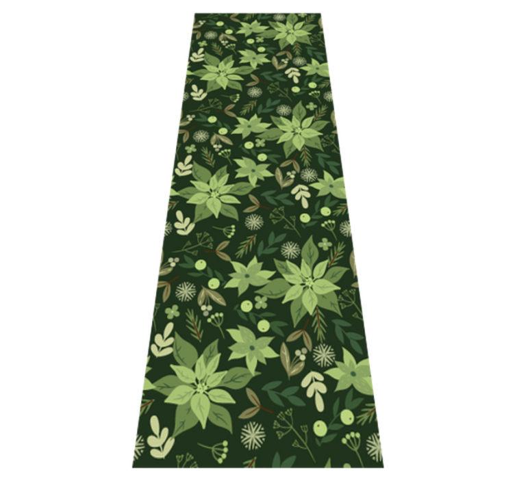 Christmas vinyl rug green floral holiday decor - TenStickers
