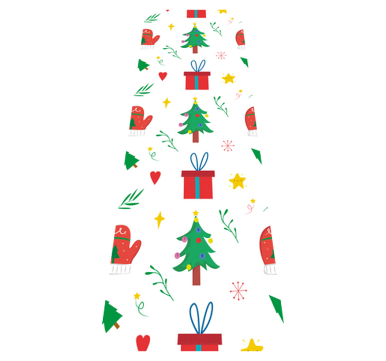 Christmas vinyl rug with vibrant gifts and mittens - TenStickers