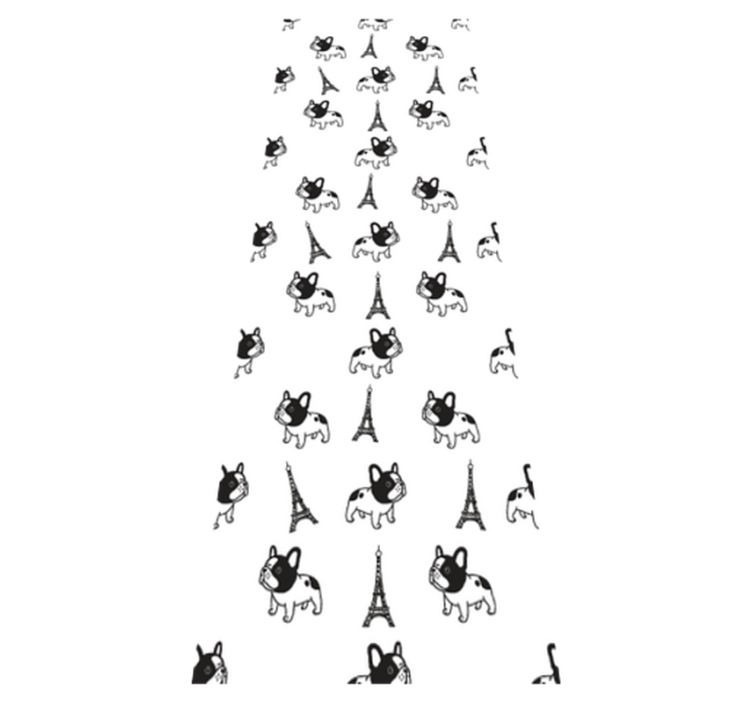 Bedroom vinyl rug french bulldog à paris - TenStickers