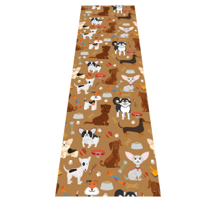 Bedroom vinyl rug with various cute dog patterns - TenStickers