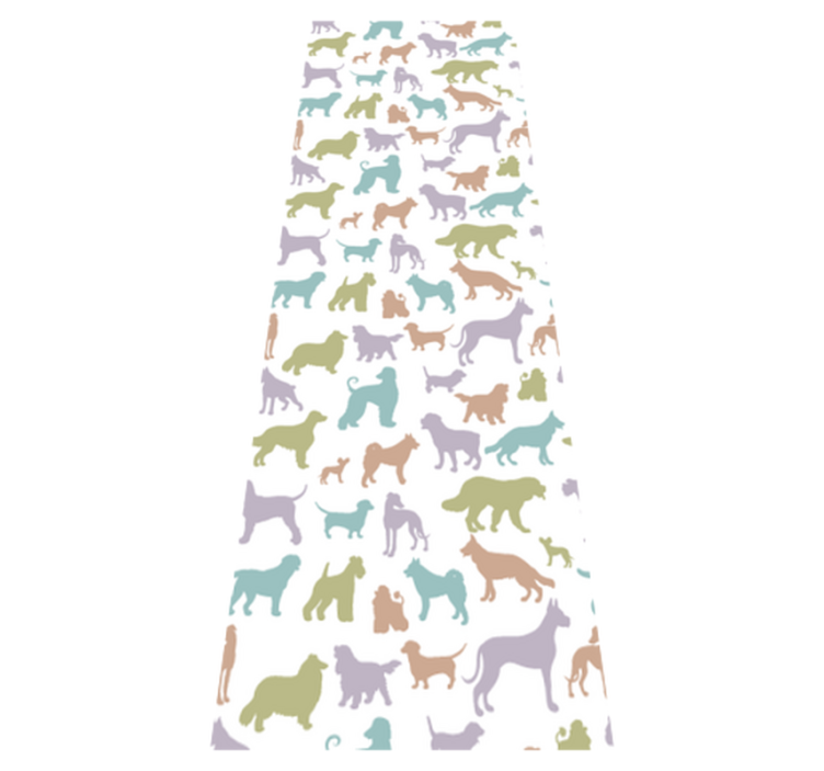 Bedroom vinyl rug with pastel dog silhouettes - TenStickers