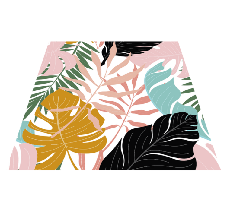 Floral vinyl rug with vibrant abstract flowers - TenStickers
