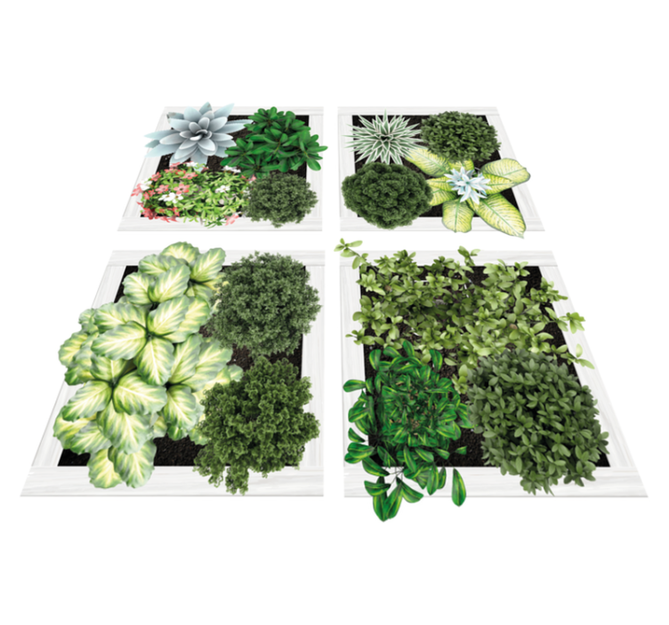 Floral vinyl rug vertical garden tiles - TenStickers