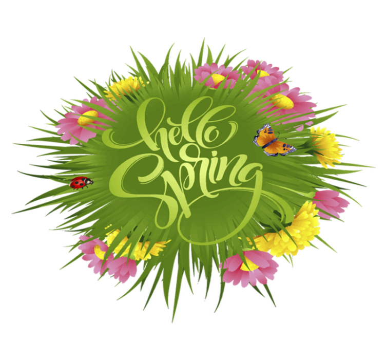 Floral vinyl rug spring meadow blooms - TenStickers