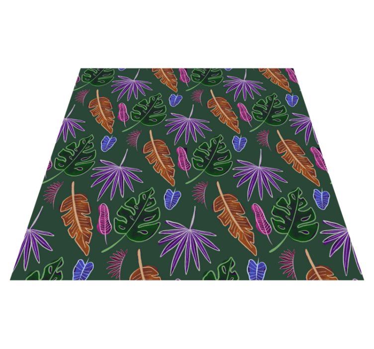 Floral vinyl rug geometric neon shade - TenStickers