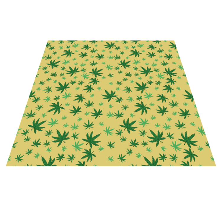 Floral vinyl rug with seamless cannabis design - TenStickers