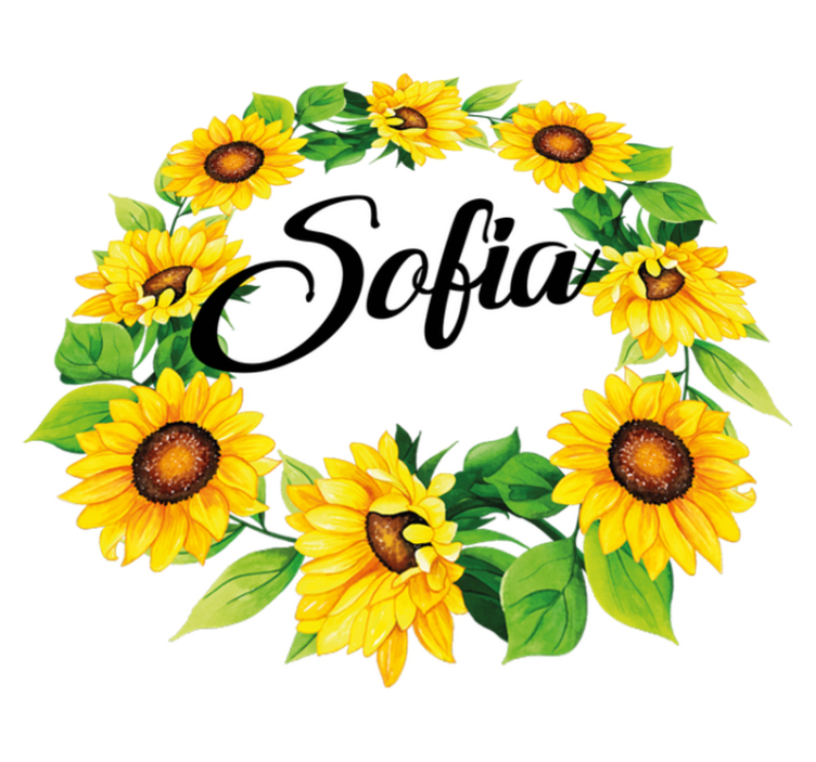 Floral vinyl rug with summer flower crown design - TenStickers