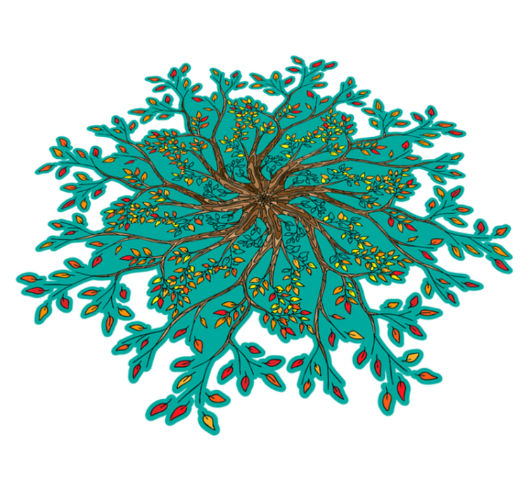 Floral vinyl rug vibrant tree design - TenStickers