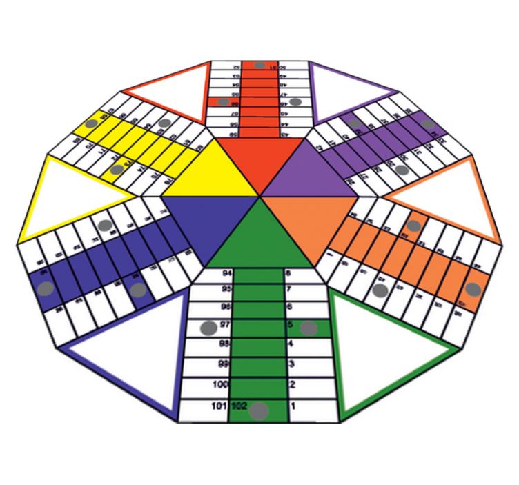 Game vinyl rug geometric parchis board adhesive - TenStickers