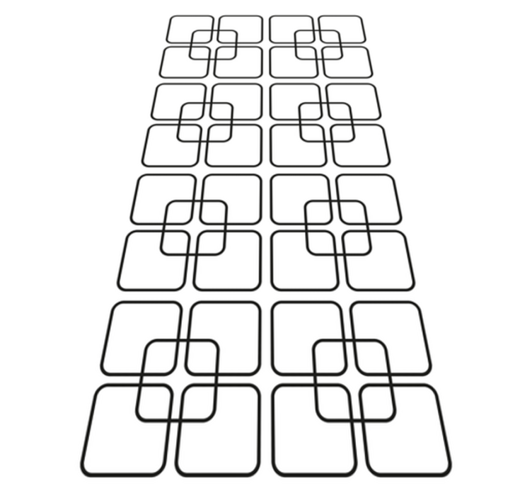 Kitchen vinyl rug black squares urban design - TenStickers