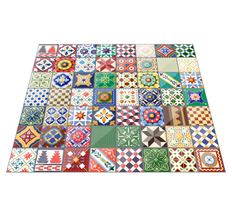 Colorful Mosaic Tile Effect tile vinyl rug - TenStickers