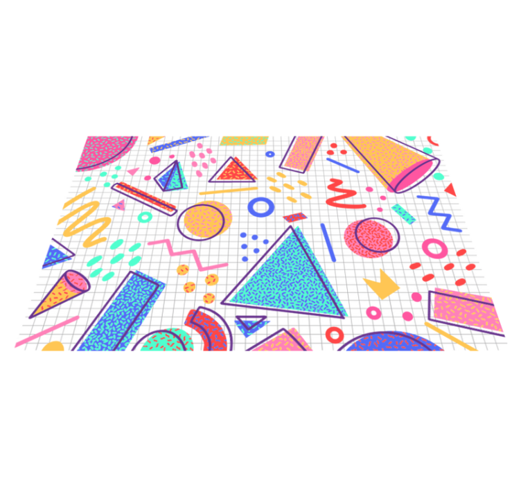 Colorful Geometric Shapes Design modern rug - TenStickers