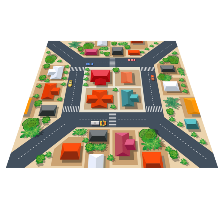 City Streetscape car play mat - TenStickers