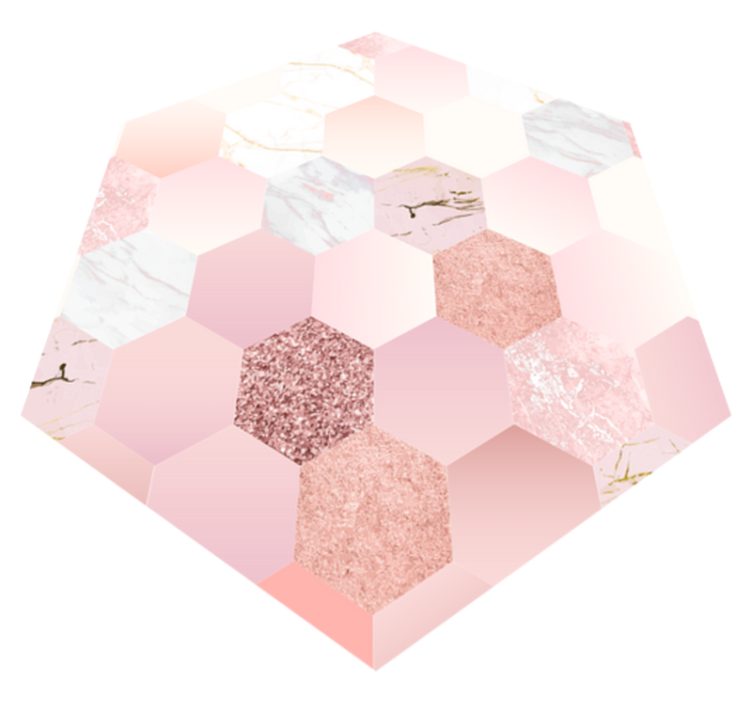 Hexagonal Pastel minimal vinyl rug - TenStickers