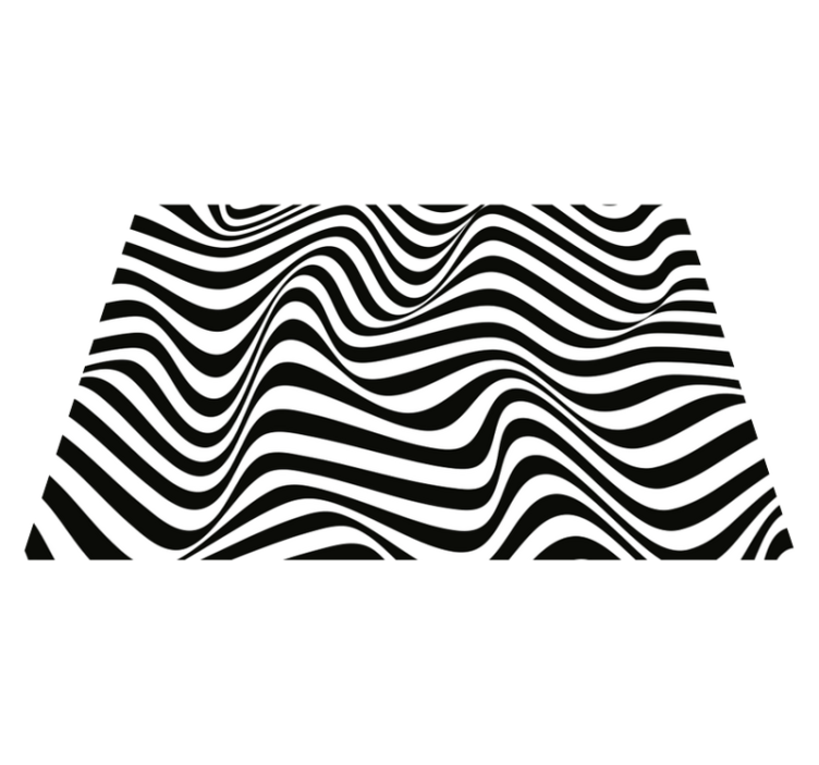 Wavy Contrast Pattern striped vinyl rug - TenStickers