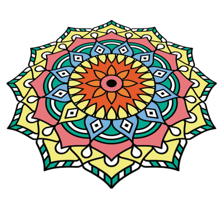 Mandala Inspired mandala vinyl rug - TenStickers