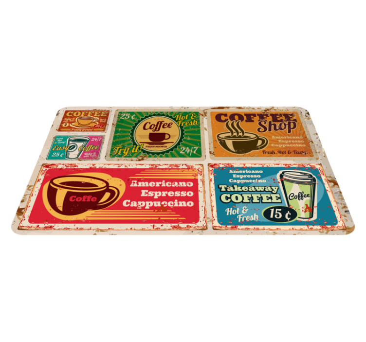 Café Themed Motifs custom rug - TenStickers