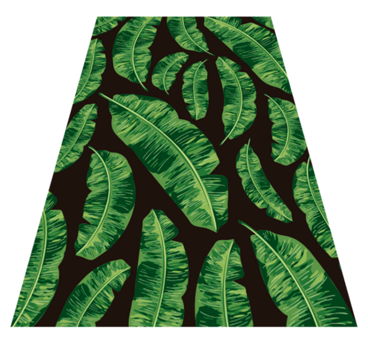 Nature vinyl rug with green leaf design - TenStickers