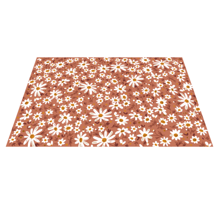 Daisy Floral Pattern floral vinyl rug - TenStickers