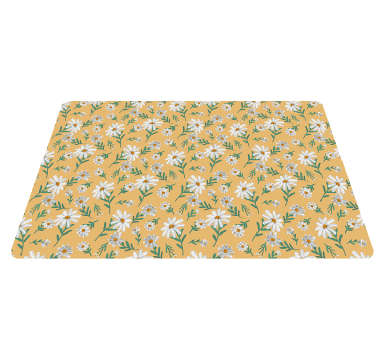 Daisy Pattern floral vinyl rug - TenStickers