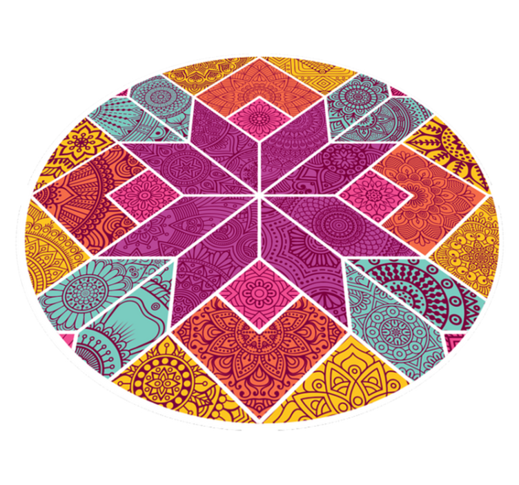 Mandala Complexity mandala vinyl rug - TenStickers
