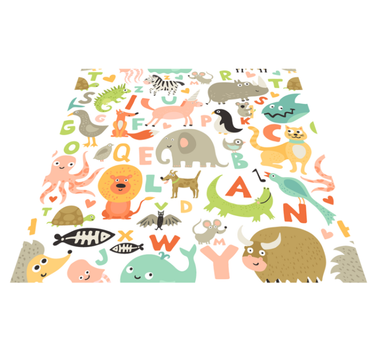 Alphabet Creatures alphabet vinyl rug - TenStickers