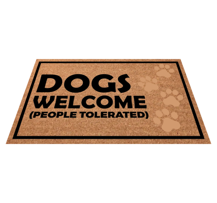 Dogs Welcome Sign custom rug - TenStickers