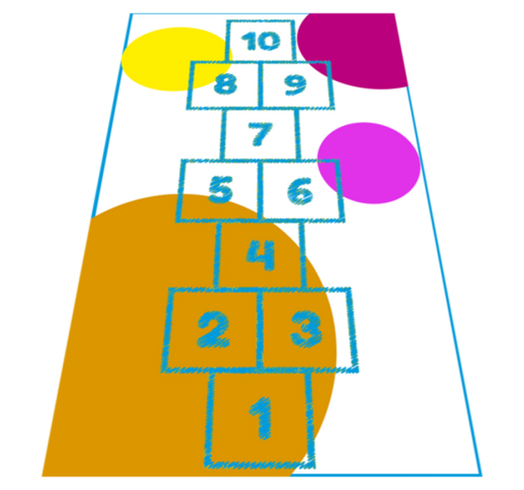 Hopscotch Graphic game vinyl rug - TenStickers