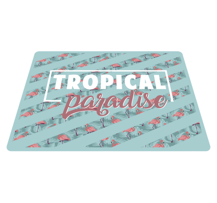 Tropical paradise text flamingos animal rug - TenStickers
